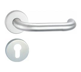 Дверная ручка из нержавеющей стали, в комплекте с креплениями и накладкой на цилиндр HOME SS002N 