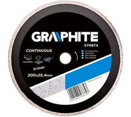 Диск алмазный сплошной по бетону (200x25.4 мм) GRAPHITE 57H874 
