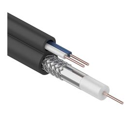 Кабель для видеонаблюдения ККСВ-П + 2х0.5мм, 100м, черный REXANT 01-4002 