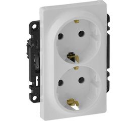 Механизм розетки Legrand 2-м Valena Life 16А 250В 2х2К+З с лицевой панелью Leg 753127 414134 