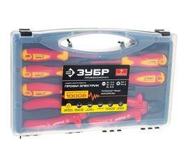 Набор: диэлектрический, высоковольтный губцевый инструмент, до ~1000В, 7шт Зубр ЭКСПЕРТ 2214-H7_z01 