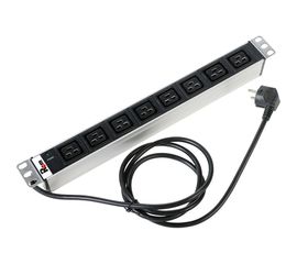 Блок розеток ЦМО Rem-16, с индикацией, 8 IEC 60320 C19, 16A, алюминий, 19", шнур 3 м R-16-8C19-I-440-3 