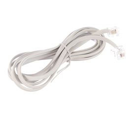 Кабель Cablexpert телефонный аппарат-розетка, 2 м, белый TC6P4C-2M 