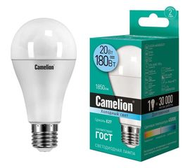 Электрическая светодиодная лампа Camelion LED20-A65/845/E27 20 Вт 220 В 13165 
