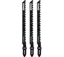 Пилка по дереву T244D (3 шт; 74 мм; 6TPI; фигурный быстрый рез) Biber 85282 тов-120525 