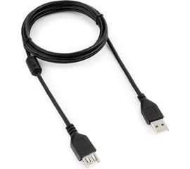 Кабель-удлинитель Cablexpert USB 2.0 Pro, AM/AF, 1.8м, экран, черный CCF-USB2-AMAF-6 