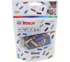 Клеевые стержни для Gluey 7x20 мм 70 шт. цветные с блестками Bosch 2608002006 