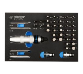 Набор торцевых насадок, бит и ударная отвертка, ложемент, 43шт KING TONY 9-4143FRV 