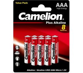 Батарейка Camelion, 1.5В LR03 Plus Alkaline BL-8 LR03-BP8 14134 