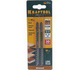 Полотно Kraftool для электролобзика по дереву 90x3 мм чистый рез 2 шт. EU T234X 159506-U 