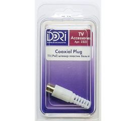 Антенный штекер DORI пластик белый 1 шт. в блистере 2322 