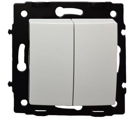 2 клавишный выключатель ECON Камелия 10А белый без рамки K002B 