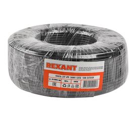 Кабель REXANT UTP 4PR 24AWG, CU, CAT5e, 100 МГц, PE, черный, OUTDOOR, бухта 100 м 01-0045-100 