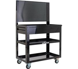 Инструментальная тележка Inforce 3 полки с панелью и ящиками 06-01-19 