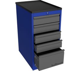 Инструментальная тумба Верстакофф PROFFI RAL5005 5 выдвижных ящиков RAL7024 106585 