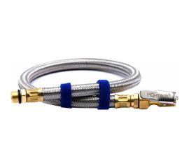 Шланг пневматический подкачки колес армированный каучуковый в металлической оплетке 50 см HQ-mech УТ000002187 