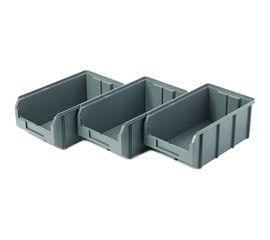 Пластиковый ящик СТЕЛЛА-ТЕХНИК комплект 3 штуки V-3-К3-серый 