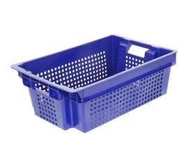 Ящик Тара.ру п/э 600х400х200 1,5кг, дно сплошное, стенки перфорированные, синий 05435 