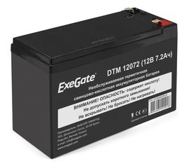 Батарея аккумуляторная АКБ DTM 12072 12V 7,2Ah, клеммы F1 ExeGate 285952 