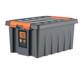 Ящик Rox Box п/п, 335x220x155 мм, с крышкой и клипсами, PRO, цв. антрацит 25338 