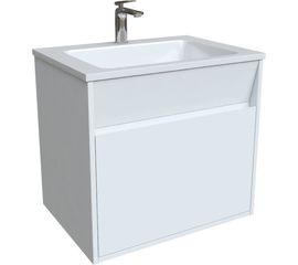 Подвесная тумба с умывальником IDDIS Esper с ящиком, белая 60 см ESP60W0i95K 