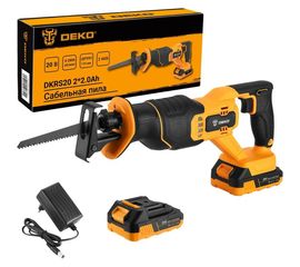 Аккумуляторная сабельная пила DEKO DKRS20, 20 В, 2х2.0 Ач 063-4253 