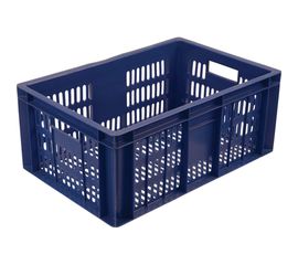 Колбасный ящик с перфорацией, п/э, синий, 600х400х250 Тара.ру 19148 
