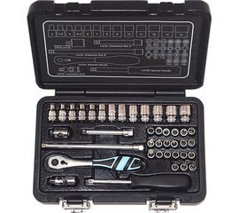 Набор торцевых головок и бит NIKONA с трещотками, 40пр., 1/4"", 4-14мм, в пластиковом ящике 09-940 