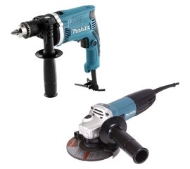 Набор Makita DK0123: углошлифовальная машина GA5030 + ударная дрель HP1630 