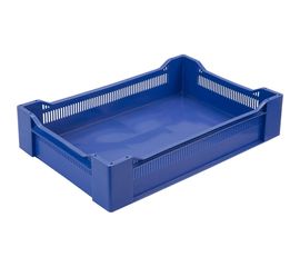 Ягодный ящик п/э 600х400х135 сплошное дно синий Тара.ру 02365 