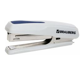 Степлер BRAUBERG Super №10, до 20 листов, антистеплер, серо-синий 229081 