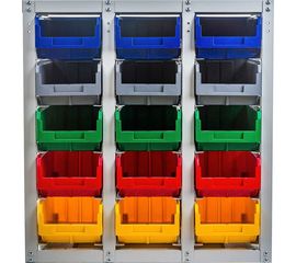 Стелла-техник Стеллаж с направляющими стационарный, односторонний, 15 ячеек с ящиками, V3-15 