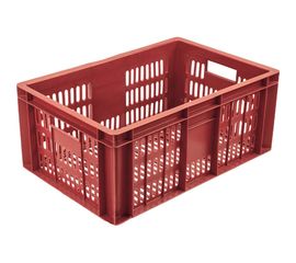 Колбасный ящик с перфорацией Тара.ру п/э, 600x400x250, красный 19149 