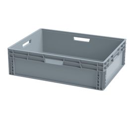 Ящик Sembol Plastik п/п, 800x600x220 мм, сплошной, усиленное дно, цв. серый 24293 