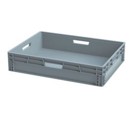 Ящик Sembol Plastik п/п, 800x600x170 мм, сплошной, усиленное дно, цв. серый 24291 