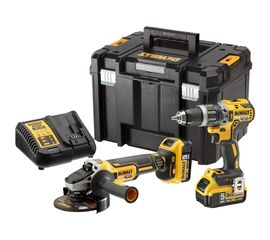 Ударная дрель-шуруповерт DCD796 + углошлифмашина DCG405 DEWALT 2 батареи DCB184 5.0Ah, зарядное устройство DCB115, чемодан TSTAK VI DCK2080P2T-QW 