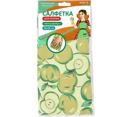 Салфетки для уборки из микрофибры МУЛЬТИДОМ яблочки, 30х30 см НС58-76 
