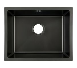 Мойка Vidage 54х44х19, 50, 85/2 см черная с нанопокрытием, сварная, сифон в комплекте 1601014 