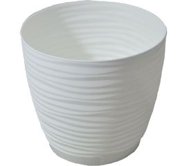 Кашпо с поддоном FormPlastic 3020-011 Sahara petit 15х13.6 см, 1.65 л, белое 050483 