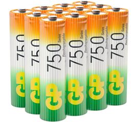 Аккумуляторные мизинчиковые батарейки ААА GP hr03 750 mah/мАч ni-mh 12 штук блистер 75AAAHC-B12 