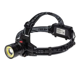 Налобный аккумуляторный сверхмощный фонарь REXANT линза с зумом led 10 Вт + cob 10вт 2x18650 75-7831 