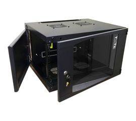 Настенный шкаф TWT Next, 9U 550x600, стеклянная дверь, черный CBWNG-9U-6x6-BK 