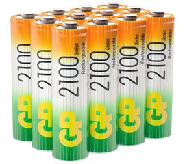 Аккумуляторные пальчиковые батарейки АА GP hr6 2100 mah/мАч, никель-металлгидрид ni-mh 12 штук в упаковке 210AAHC-B12 