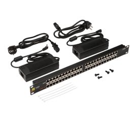 Панель LANMASTER POE, 19, 24 порта, с двумя блоками питания 48V 120W LAN-PP24-POE/A2 