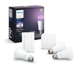 Набор из 3 цветных ламп, блока управления и диммера Philips Hue CA 9W A60 E27 set RUS 929002216825 