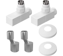 Комплект подключения Lemark с квадратными вентилями, белый LM03412SW 