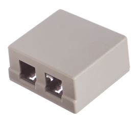 Корпус настенной розетки под 2 модуля Keystone NETLAN белый, 10 шт. EC-UWO-2KJ-WT-10 