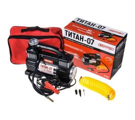 Металлический поршневой компрессор 60л/мин 2х с крокодилами SKYWAY ТИТАН-07 S02001020 