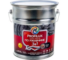 Грунт-эмаль Profilux по ржавчине 3в1 черная 5 кг Н0000004988 
