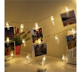 Гирлянда-прищепки для фото КОСМОС белый свет, на батарейках KOCNL-EL169_W 